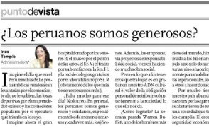 ¿Los peruanos somos generosos?