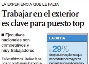 Trabajar en el exterior es clave para puesto Top