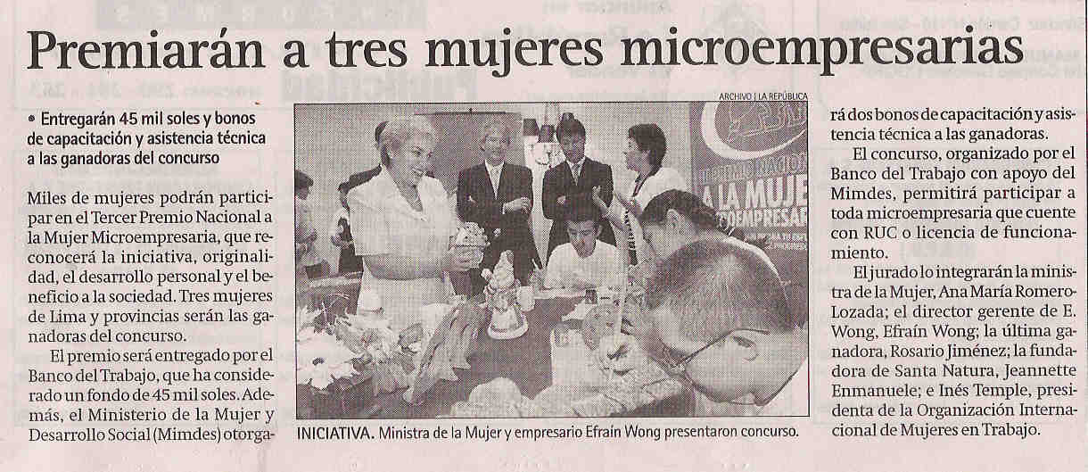 Premiarán a tres mujeres microempresarias