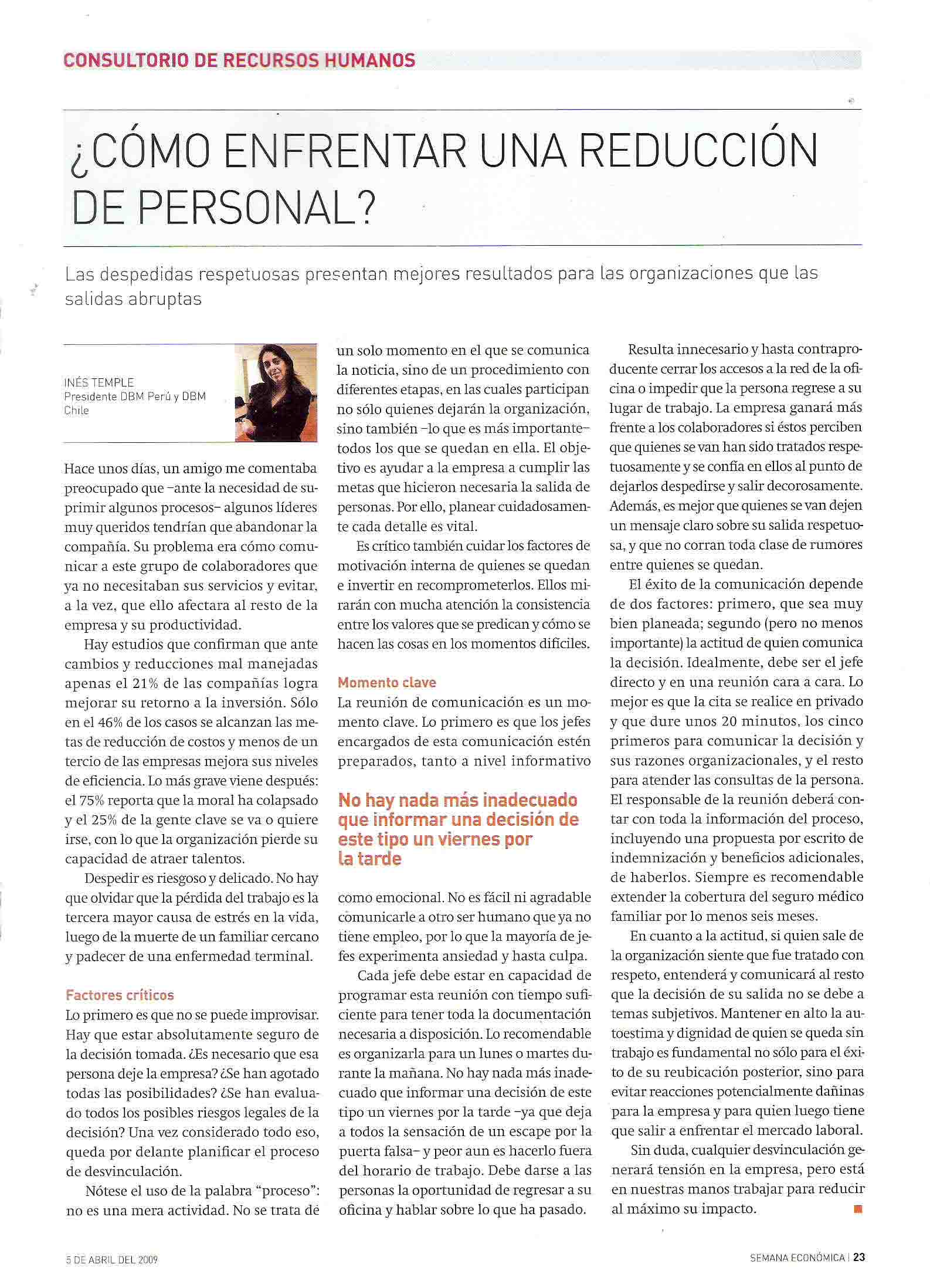 ¿Cómo enfrentar una reducción de personal?