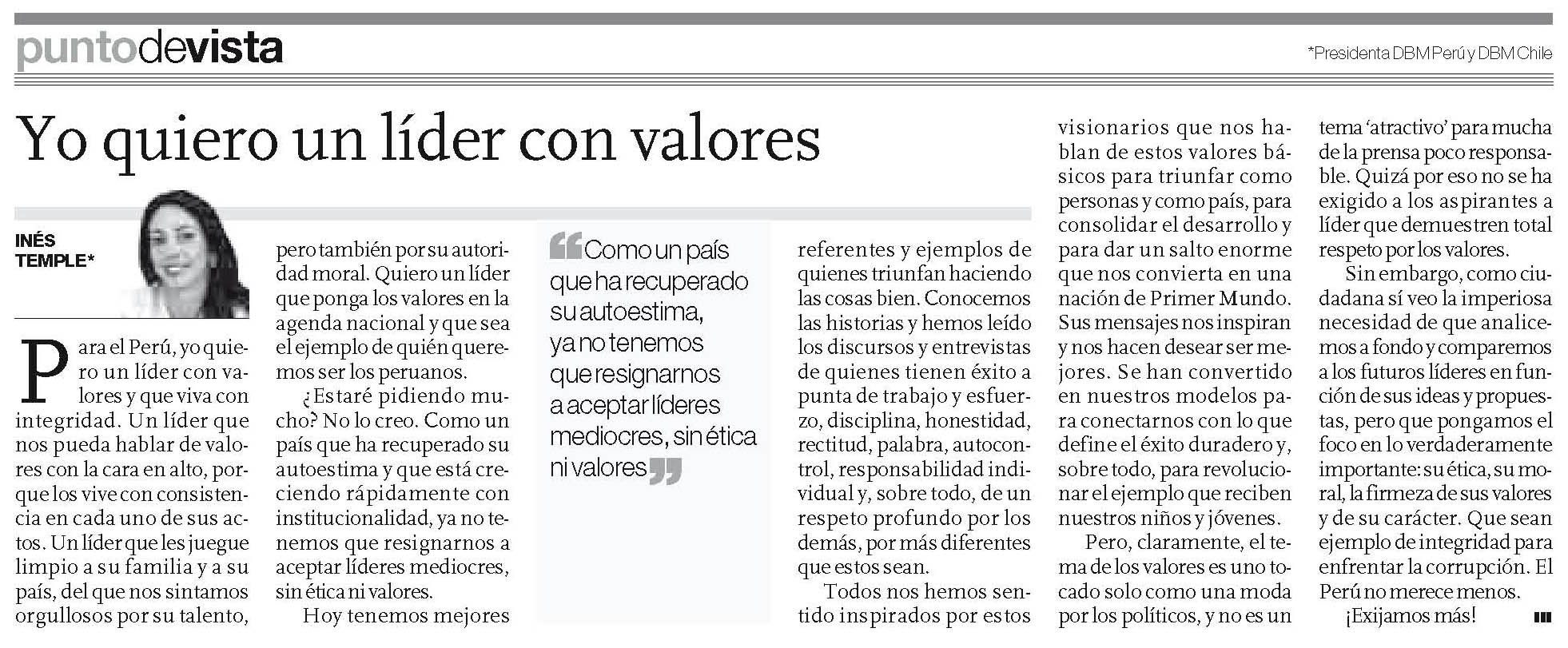 Yo quiero un líder con valores