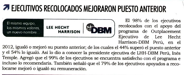 Ejecutivos Recolocados Mejoraron Puesto Anterior – Expreso