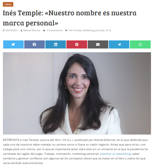 Inés Temple: «Nuestro nombre es nuestra marca personal» 1 |  Ines Temple | Inés Temple | 21 enero, 2022 | LHH DBM Perú